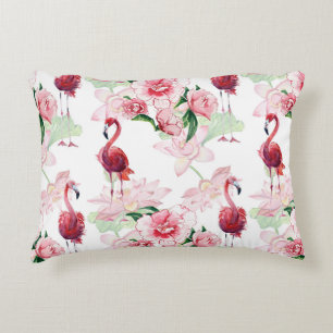 Pink Flamingo: Seamless Pattern Elegance Decorative Cushion