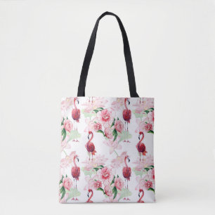 Pink Flamingo: Seamless Pattern Elegance Tote Bag