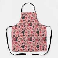 Pink flamingo seamless pattern flowers and leaves