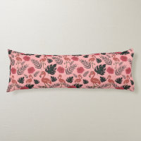 Pink flamingo seamless pattern flowers and leaves