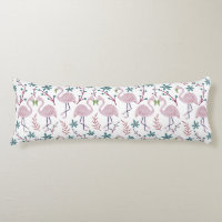 Pink flamingo seamless pattern on white background