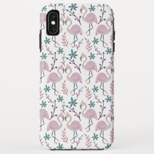 Pink flamingo seamless pattern on white background Case-Mate iPhone case