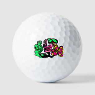 Pink flamingo show vibe golf balls