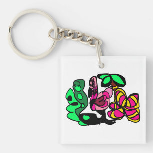 Pink flamingo show vibe key ring