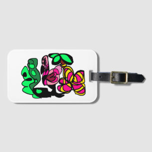 Pink flamingo show vibe  luggage tag