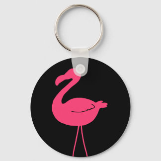 Pink Flamingo Silhouette Key Ring
