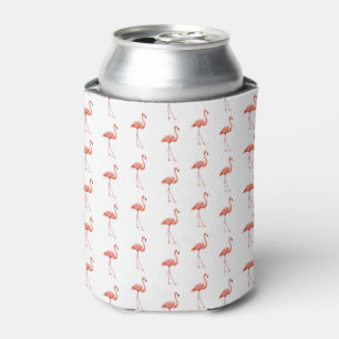 Pink Flamingo Simple Pattern Can Cooler