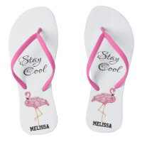 Pink Flamingo Stay Cool Summer Add Name Cute Fun