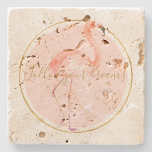 Pink Flamingo     Stone Coaster