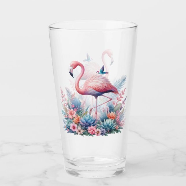 Pink Flamingo Sublimation-95160 Glass (Front)