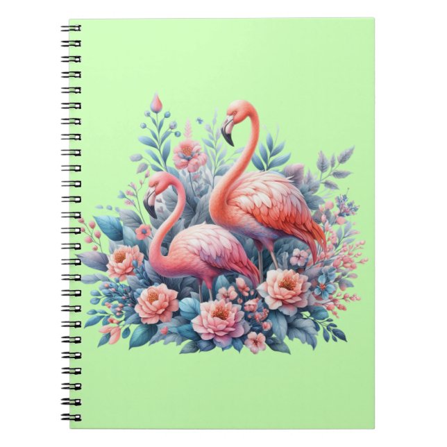 Pink Flamingo Sublimation Notebook (Front)