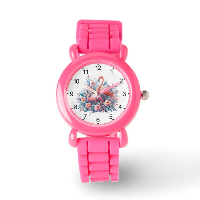 Pink Flamingo Sublimation Watch (Front)