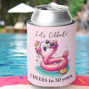 Pink Flamingo Summer Birthday Party Can Cooler