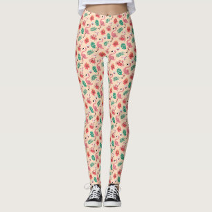 Pink Flamingo Summer Tropical Pattern Leggings