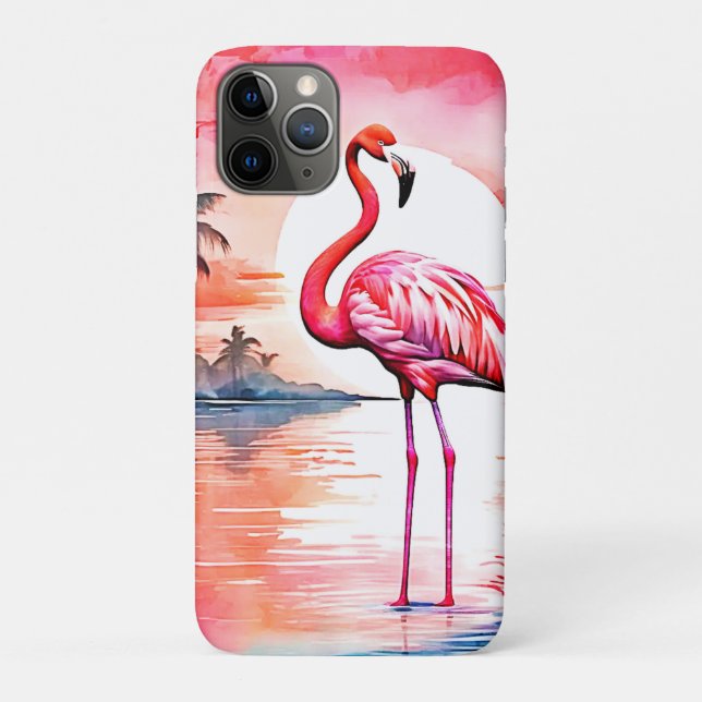 Pink Flamingo Sunset Case-Mate iPhone Case (Back)
