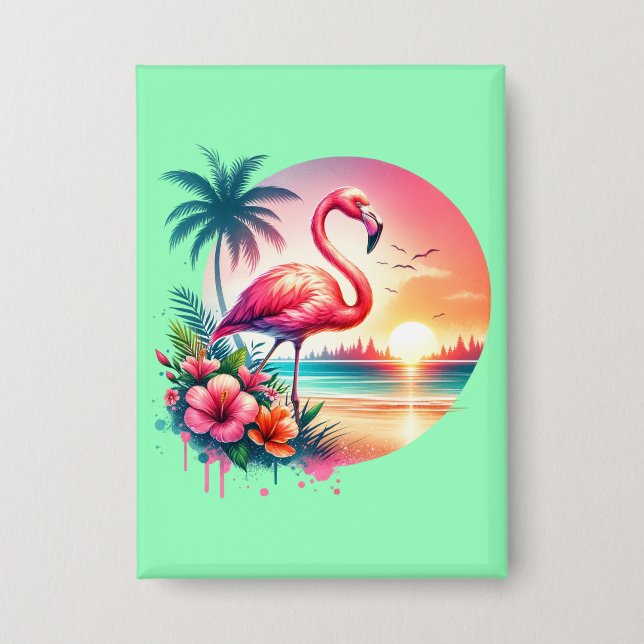 Pink Flamingo Sunset Clipart-93938 (Front)