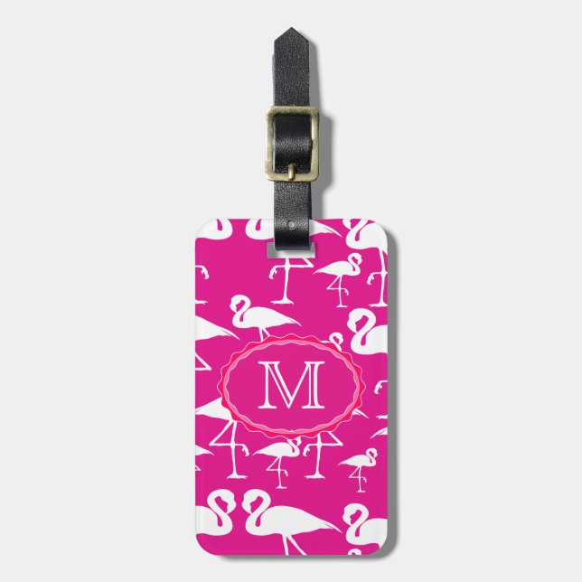 Pink Flamingo Travel Bag Tag Template (Front Vertical)