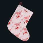 Pink Flamingo Tropical Beach Bird Christmas Custom Large Christmas Stocking<br><div class="desc">A modern stylish holiday Christmas Stocking with modern typography featuring a decorated Flamingo. Easily customise this stocking by clicking the "Personalise" button.</div>