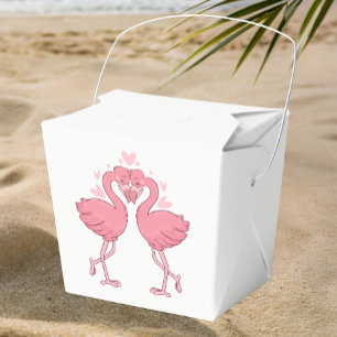 Pink Flamingo Tropical Beach Hawaiian Wedding Favour Box