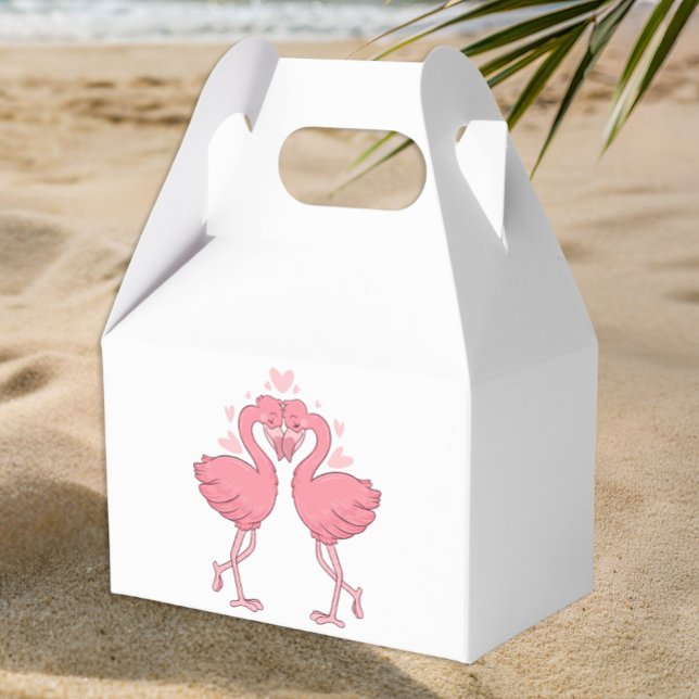Pink Flamingo Tropical Beach Hawaiian Wedding Favour Box (Creator Uploaded)
