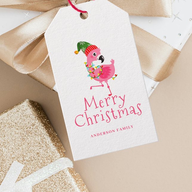 Pink Flamingo Tropical Christmas  Gift Tags (Creator Uploaded)