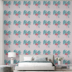 PINK FLAMINGO TROPICAL DREAMSCAPE WALLPAPER