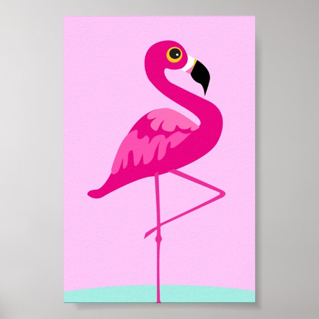 Pink flamingo tropical graphic print (Front)