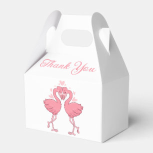 Pink Flamingo Tropical Hawaiian Wedding Thank You Favour Box