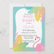 Pink Flamingo Tropical Pool Party Birthday