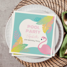 Pink Flamingo Tropical Pool Party Birthday
