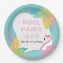Pink Flamingo Tropical Pool Party Birthday