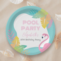 Pink Flamingo Tropical Pool Party Birthday
