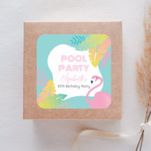 Pink Flamingo Tropical Pool Party Birthday