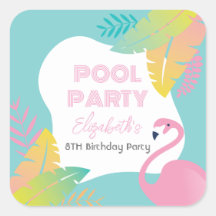 Pink Flamingo Tropical Pool Party Birthday