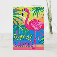 Pink flamingo Tropical standing on one leg