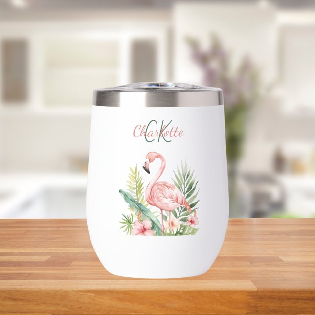 Pink flamingo tropical summer monogram (Creator Uploaded)
