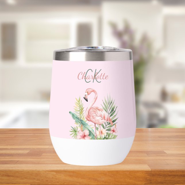 Pink flamingo tropical summer monogram (Creator Uploaded)
