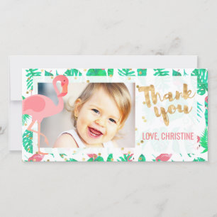 pink flamingo tropical thank you