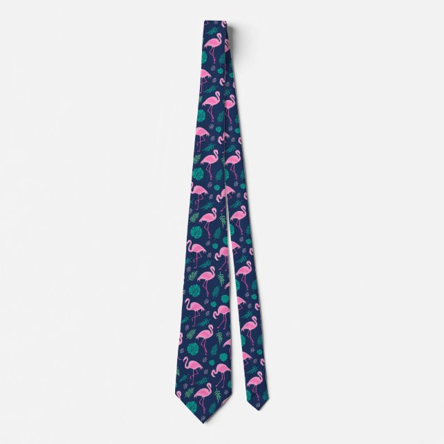 Pink Flamingo Tropical Tie (Front)