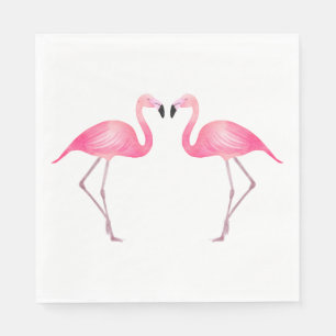 Pink Flamingo Tropical Wedding Bridal Shower Luau Napkin