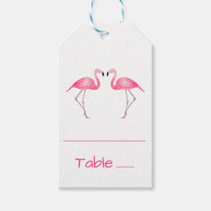 Pink Flamingo Tropical Wedding Escort Placecard Gift Tags