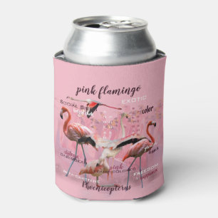 Pink Flamingo Typography Customised Can Cooler