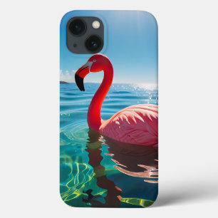 Pink Flamingo Under The Sky iPhone 13 Case