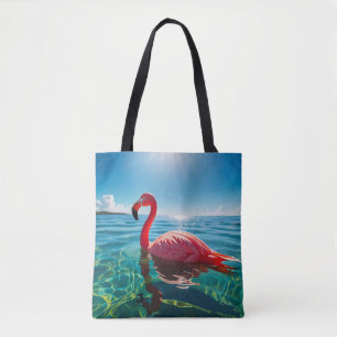 Pink Flamingo Under The Sky Tote Bag