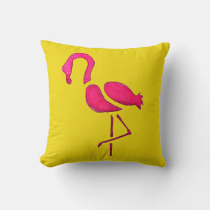 Pink flamingo unique pop art cushion