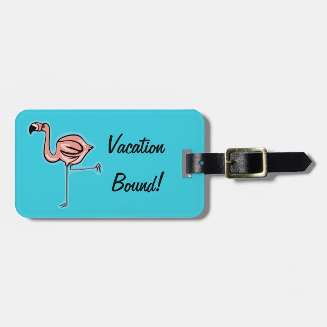 Pink Flamingo Vacation Luggage Tag (Front Horizontal)