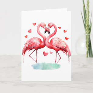 Pink Flamingo Valentine Cute Bird Lovers Girls Wom Card