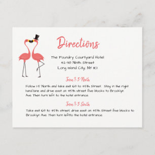 Pink Flamingo Wedding Directions Tropical Summer Enclosure Card