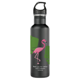 Pink Flamingo wedding giveaway Custom Black 710 Ml Water Bottle