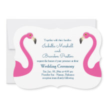 Pink Flamingo Wedding Invitation